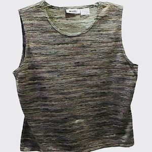 Units Womens Tank Top Shirt Striped Colorful Artsy Boho Layering Size L